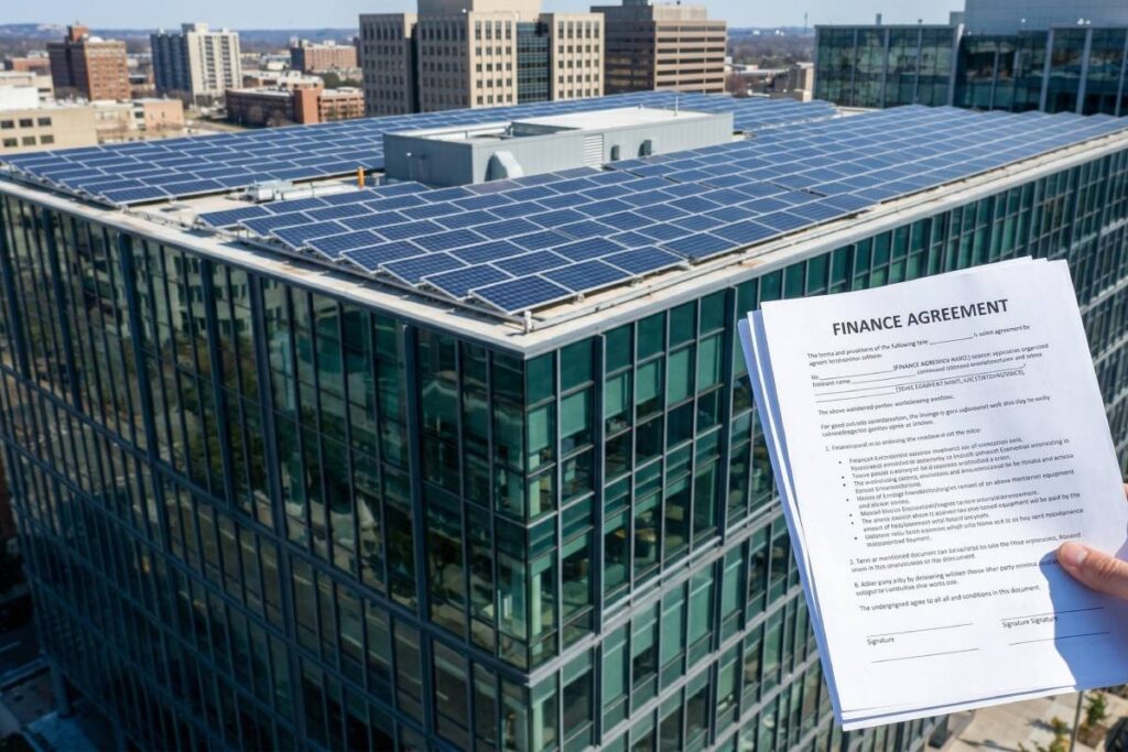 Commercial property with rooftop solar system under a PPA finance agreement